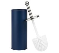 Blue Toilet Brush Set Stainless Steel Matt Holder Inner Drip Cup Dense Bristles