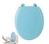 Blue Toilet Seat EAV U-Shaped Waterproof Round Toilet Seat Minimalist Style Thickened Colored for Standard Toilets Bathroom, Colored, Blue