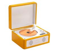 Blue-tooth CD Player, Portable CD Player with Ambient Light, Magnetic Design, BT 5.4 Transmitter/Receiver, 360° Surround Sound, Vintage Style for Home, Bedroom, Desktop and Gift orange