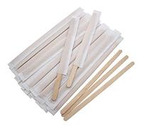 BLUE TOP Individually Paper Wrapped Wooden Coffee Stirrers 7 Inch Pack 500, Disposable Wood Sticks for Coffee/Tea/Hot Beverage/Hot Chocolate/Cold Drinks, Wood Blenders for Butter Sugar,Craft Stick