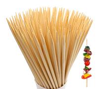 BLUE TOP Natural Bamboo Skewers 12inch Φ=4mm Pack 200;Bamboo Sticks for Grilling, BBQ, Kabob,; Candy Sticks for Fruits, Candies, Chocolate Fountain, Appetizer, Plant Sticks for flower tomato growth