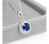 Blue Topaz Pendant Necklace - Blue FN007