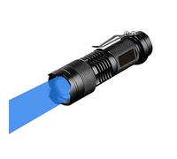 Blue Torch, WESLITE Blue Light Mini Torch Blue Beam LED Flashlight Torches 3 Modes Zoomable with Clip Long Range for Night Fishing Hunting(Battery not Included)