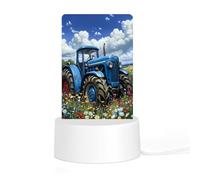 Blue Tractor Farm Flower Acrylic Night Light Personalised Nightlight Bedside Lamp for Friends Ladies