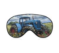 Blue Tractor Farm Flower Sleep Mask Soft Eye Mask Eye Cover Eyeshade Blindfold with Adjustable Strap