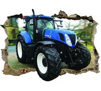 Blue,Tractor,Sticker,Construction,Wall Art,Bedroom,Decal,Farming,3D,Mural