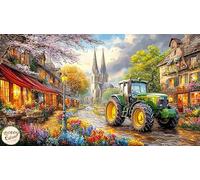 Blue-tractor-with-birds-flying-around 1000 Pieces Puzzle for Adults Recycled Paper Fun and Challenging Family Game Great Gift Idea for Wall Decoration and Gifts 38x26/1000pcs