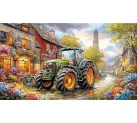 Blue-tractor-with-birds-flying-around 1000 Pieces Puzzle for Adults Recycled Paper Fun and Challenging Family Game Great Gift Idea for Wall Decoration and Gifts 70x50/1000pcs