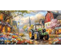 Blue-tractor-with-birds-flying-around Adult Jigsaws 1000 Pieces Challenging Puzzles Educational Games Beautiful Decoration Puzzle for Wall Decoration and Gifts 38x26/1000pcs