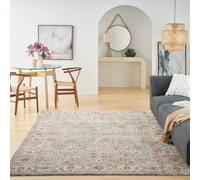 Blue Traditional Bordered Geometric Easy To Clean Rug For Dining Room Bed Room And Living Room-239Cm X 315Cm