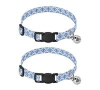 Blue Traditional Evil Eye Dog Collars For Small Dogs Adjustable Dog Collars For Males 2 Packs