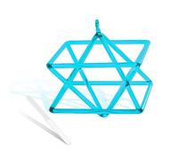 Blue Transparent Hexagram Crystal Quartz Pyramid 5-10 Inch Merkaba Sound Therapy Meditation Yoga Meditation Stress Relief Corner Frame Percussion Instruments Inclu,6 Inch