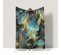Blue Travel Blankets Dreamy Aesthetic Agile Mysterious Throw Blanket Soft Fuzzy Cozy For children teenagers adults and the elderly Throw (130 x 150CM)
