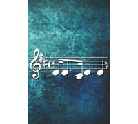 Blue Treble Clef Music Themed Notebook for Musicians: Blank Notebook or Journal/Wide Ruled with Music Staff on Cover