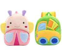 blue tree Cute Boy's and Girl's Plush Bag Full Embroidery Designs Mini Travel Backpack, Butterfly-Dump Truck, M, Butterfly