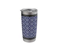 Blue Trellis Preppy Chinoiserie Trellis Pattern Stainless Steel Insulated Tumbler