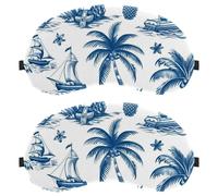 Blue Tropical Island Dutch Velvet Sleep Shade