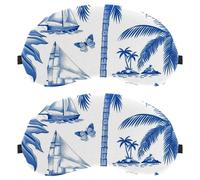 Blue Tropical Island Pattern Dutch Velvet Sleep Shade