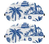 Blue Tropical Island Seamless Dutch Velvet Sleep Shade