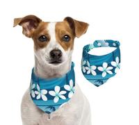 Blue Tropical Surfing With Palm Trees,Dog Bandanas Cotton Pet Scarf Adjustable Bibs for Pet,S