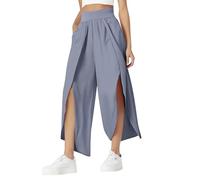 Blue Trousers Women's Holes Fashion Slim High Waist Open High Fork Trousers Europe and the United States Relaxed Casual Trousers Black Women's Stretch 46, darkgray, XL
