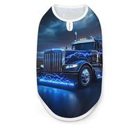 Blue Truck in Thunder Cute Printed Dog Shirt Clothes Lightweight Sleeveless Pet Tank Top for Small Medium Large Pets