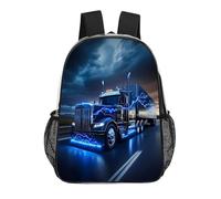 Blue Truck in Thunder Funny Clear Backpack Waterproof Transparent Bag See Through Rucksack with Adjustable Straps