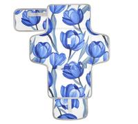 Blue Tulipa White Background Oil Painting Style Reusable Changing pad Portable with Tissue Pocket Portable Baby Changing pad Infant Travel Station Kit cambiador de pa?ales para Bebes