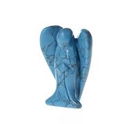 blue turquoise Crystal Pocket Guardian Angel 1.5 inch Mini Natural Gemstone Figurine Statue Angel for Healing Reiki Spiritual Gift Cute Meditation Office Room Desk Decor