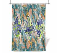 Blue Turquoise Shower Curtain for Bathroom, Marble Abstract Geometric Contemporary Art Waterproof Cloth Fabric Bathroom Accessories Set with 12 Rust Proof Plastic Hooks, 36” x 78”