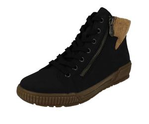 (Blue, UK 4) Ladies Rieker Fleece Lined Dual Fastening Ankle Boots N0709