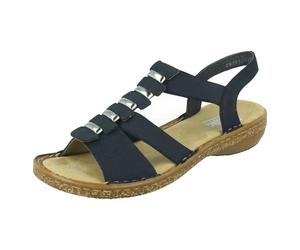 (Blue, UK 6) Ladies Rieker Slingback Sandals 62850
