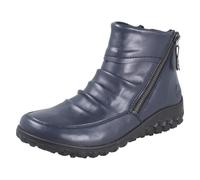 (Blue, UK 7.5) Ladies Rieker Zip Up Wide Fitting Boots 59585