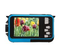 Blue Underwater Digital Camera - 2.7K 48MP, 16X Zoom, Double Screens, 10ft Waterproof