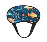 Blue Underwater World of Fish Blackout Sleep Mask,Soft Polyester, Anti-Light, Stylish,Suitable for Men and Women,for Daily Work and Outdoor Travel.