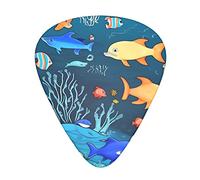 Blue Underwater World Of Fish Guitar Plectrums Classical Triangle Bass Acoustic And Electric Guitar Plectrums For Guitarists 12 Pieces