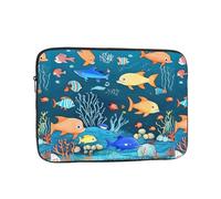 Blue Underwater World of Fish Laptop Sleeve Case 17 Inch Suitable for Notebook Computer Tablet Traveling Carrying Simple Case