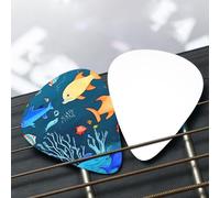 Blue underwater world of fish Patterned guitar pick set - (thin/medium/thick), widely compatible with all kinds of stringed instruments,