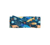 Blue underwater world of fish Print Baby Bows Headband, Skin-Friendly Hair Accessories Delicate Hairband for Newborns Infants Toddlers