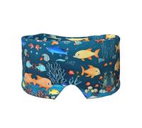 Blue Underwater World of Fish Printed Sleep Eye and Ear Masks (26.8Ã-4.3 inches) Suitable for Travel, Yoga, Deep Rest Indoor and Outdoor