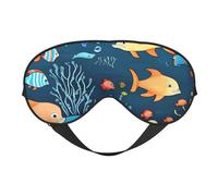 Blue Underwater World of Fish Soft Eye Mask. Unisex, Comfortable and Breathable, Suitable for Daily Rest. Helps You Quickly Enter Deep Sleep.