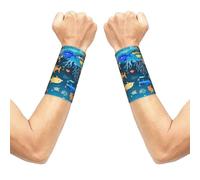 Blue underwater world of fish Wrist sleeve.Elastic Athletic Sleeve Pair,