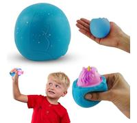 Blue Unicorn Egg Fidget Toy 6.5cm, Soft Sensory Stress Relief Ball, Kids Adults Easter Birthday Party Gift, Safe Pop-Up Unicorn Novelty Toy