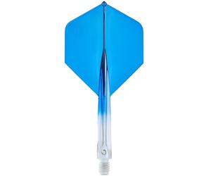 (Blue) Unicorn Forge Integrated Two Tone Dart Flights & Shafts One Piece Design Stable 90 Angle Large
