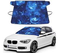 Blue Universe Space Galaxy Print Car Windshield Sun Shade, Oxford Winter Windshield Cover For Snow Ice Uv Secure For All-Season