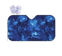 Blue Universe Space Galaxy Print Car Windshield Sun Shade, Sun Visor With Suction Cups For Most Vehicles