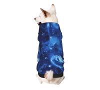 Blue Universe Space Galaxy Print Dog Hoodie Sweatshirt For Small Dogs, Warm, Soft And Breathable Pet Clothes, Easy To Wear Jumper For Winter And Fall Warm