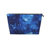 Blue Universe Space Galaxy Print Makeup Bag for Women Waterproof Leather Travel Toiletry Bag for Toiletries Cosmetic Bag