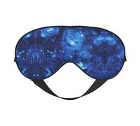 Blue Universe Space Galaxy Print Sleep Eye Mask with Adjustable Strap Soft for Airplane Travel Relax Yoga Nap Meditation