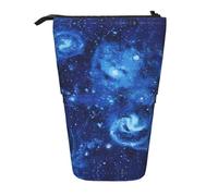 Blue Universe Space Galaxy Print Standing Pencil Case Telescopic Pencil Bag Pop Up Pencil Pouch Pen Pouch Makeup Cosmetics Bag